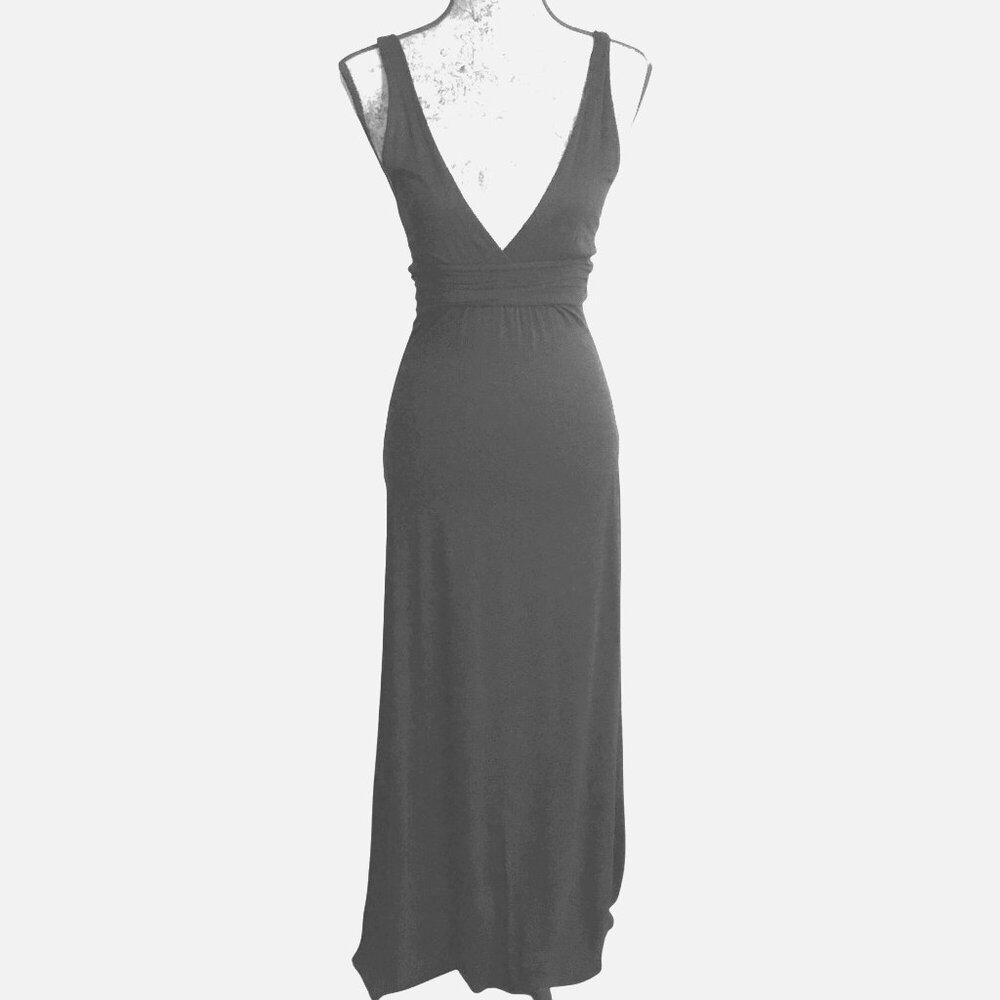 SURVIVAL Vintage Y2K Black Empire Waist Maxi Dress V Neck Whimsygoth Baddie S